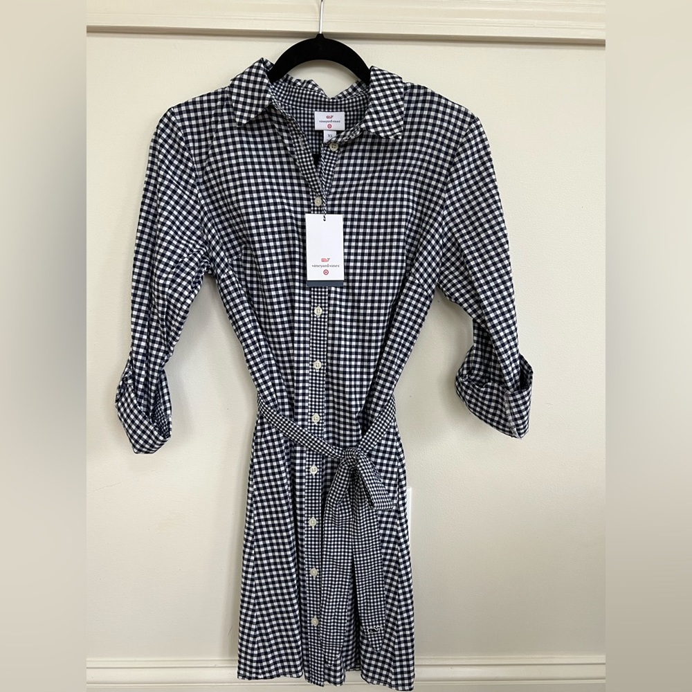 Vineyard Vines for Target XS Blue and White Gingham Dress